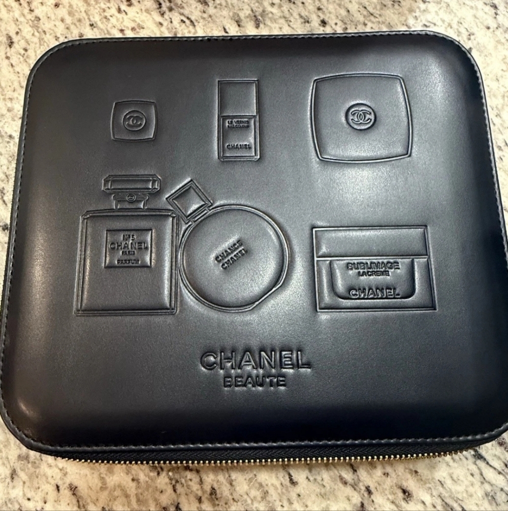 Black Embossed Cosmetic Case